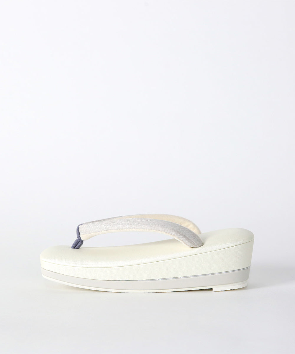 即納品｜草履｜IWASA × すなお 尾州織鼻緒　銀嶺-GINREI-