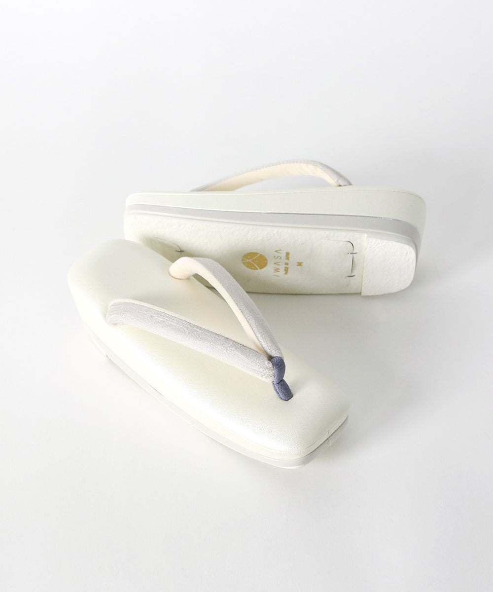 即納品｜草履｜IWASA × すなお 尾州織鼻緒　銀嶺-GINREI-