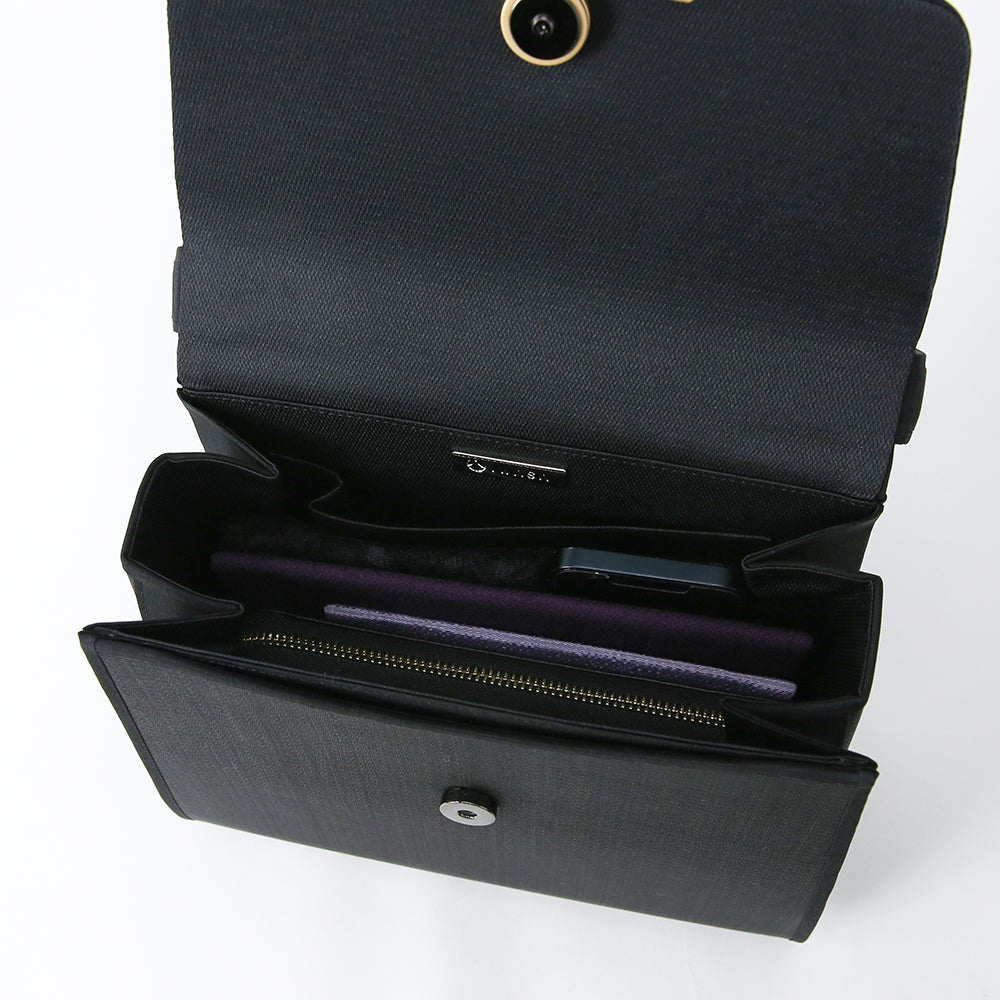 ホースヘアフォーマルバッグ<慶弔兼用ゴールド金具付き/大型台形