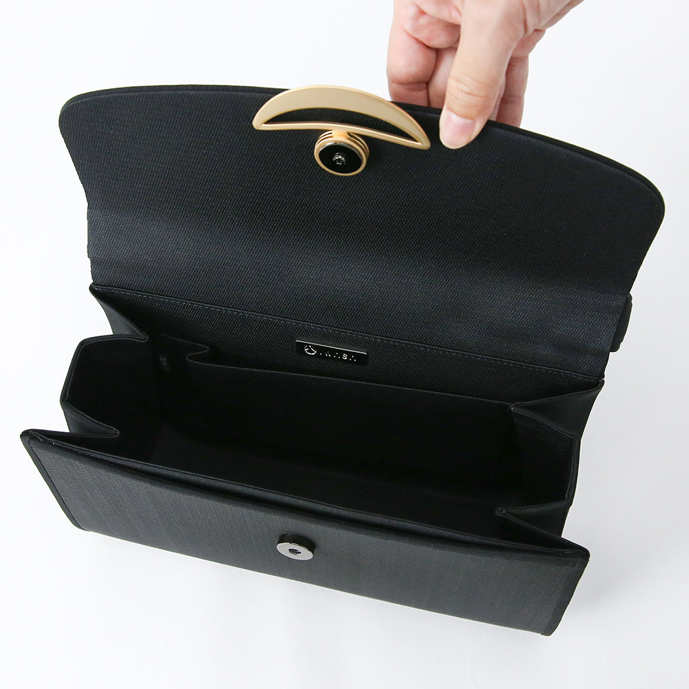 ホースヘアフォーマルバッグ<慶弔兼用ゴールド金具付き/横長タイプ>