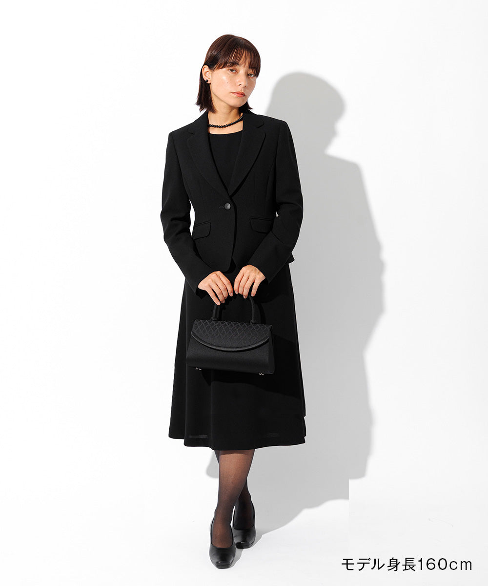 「博多織」格子文様フォーマルバッグ