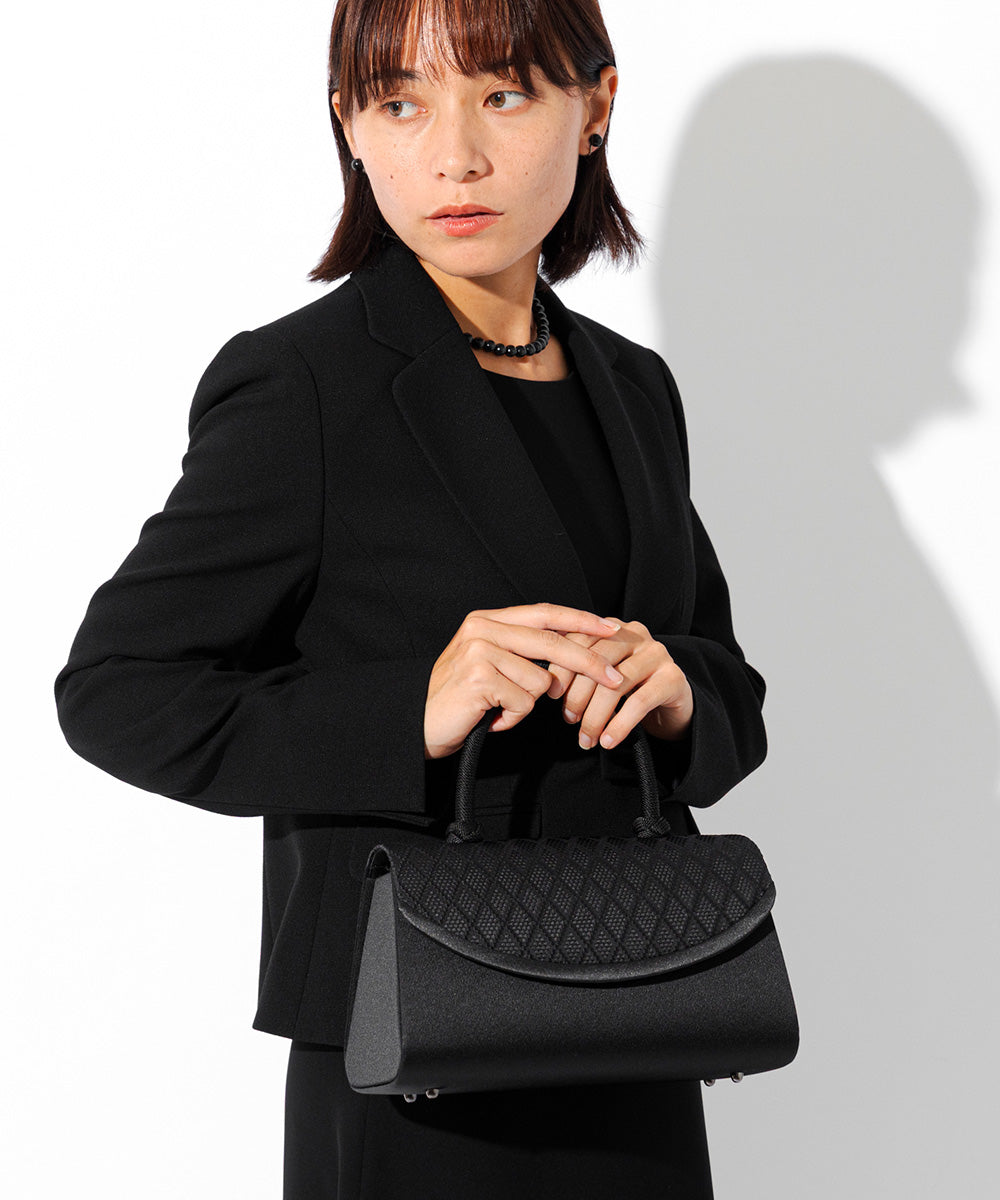 博多織」格子文様フォーマルバッグ