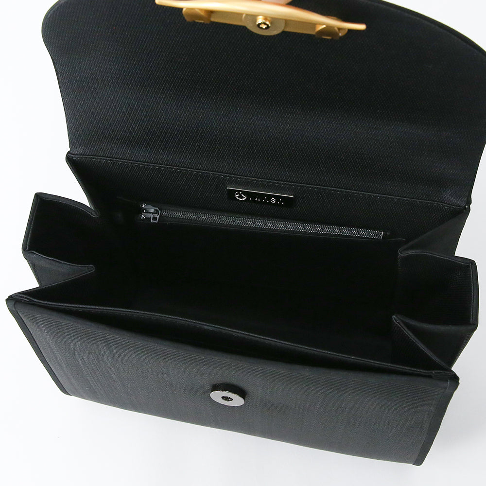 ホースヘアフォーマルバッグ<慶弔兼用ゴールド金具付き/手管台形