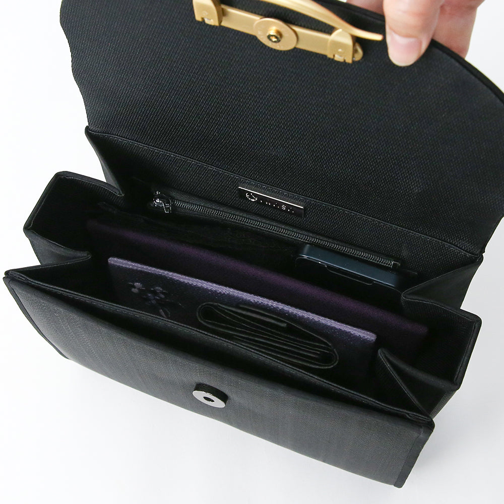 ホースヘアフォーマルバッグ<慶弔兼用ゴールド金具付き/手管台形