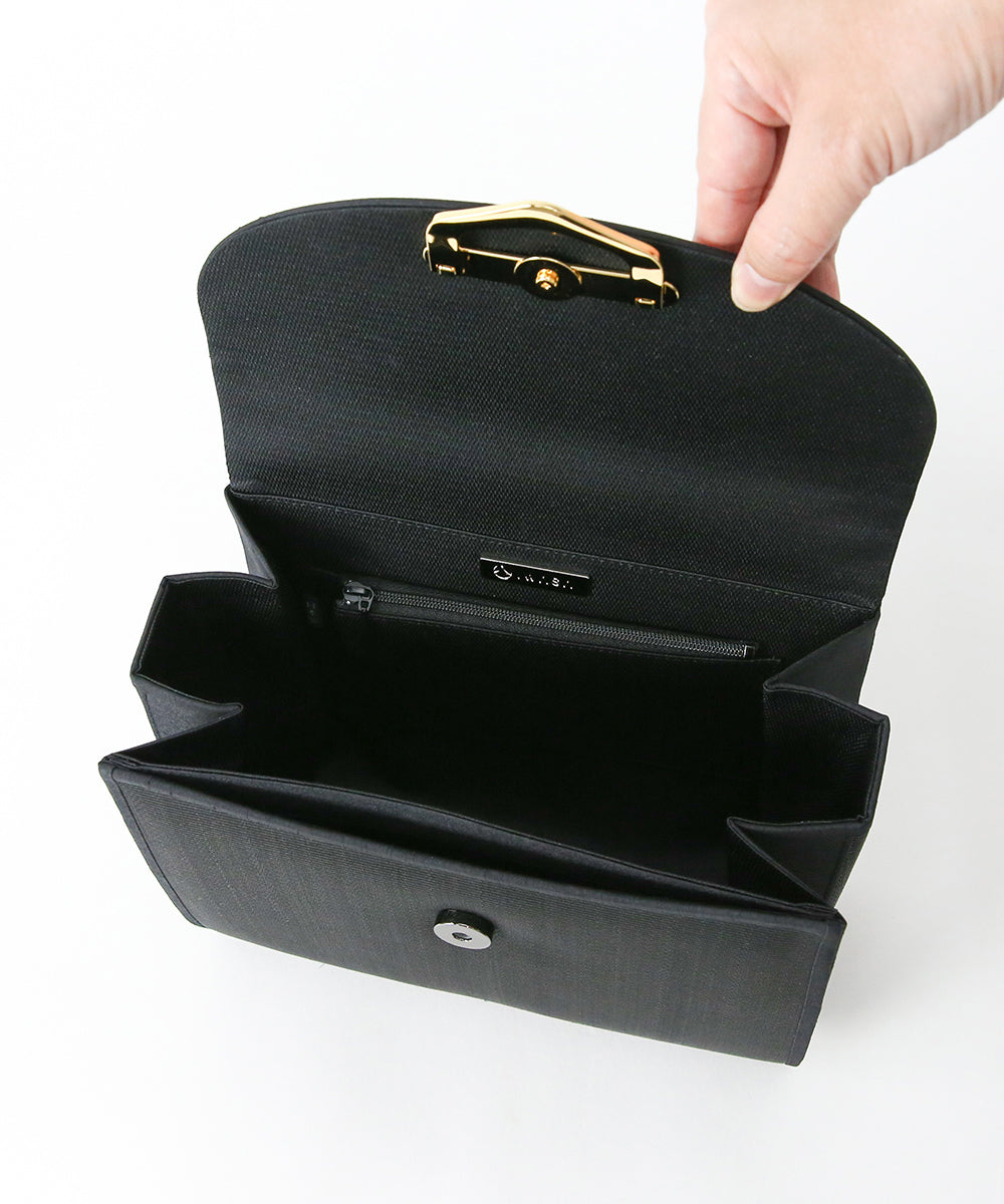 [Pre-order, shipping starts from 9/25] Horsehair formal bag <for both formal and informal occasions, with gold hardware/hand-held trapezoid type> 