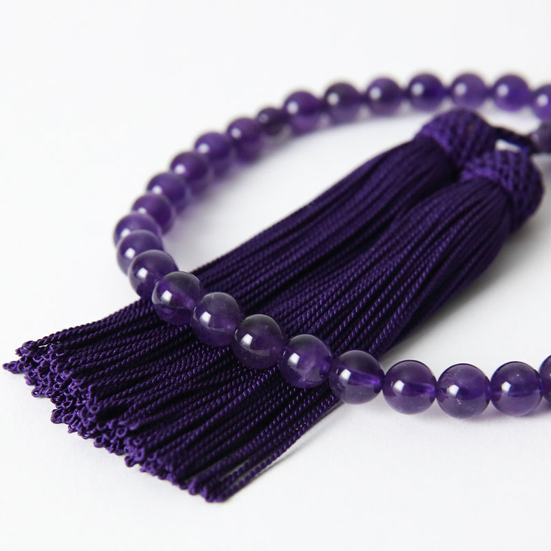 &lt;For women&gt; Natural stone genuine amethyst prayer beads