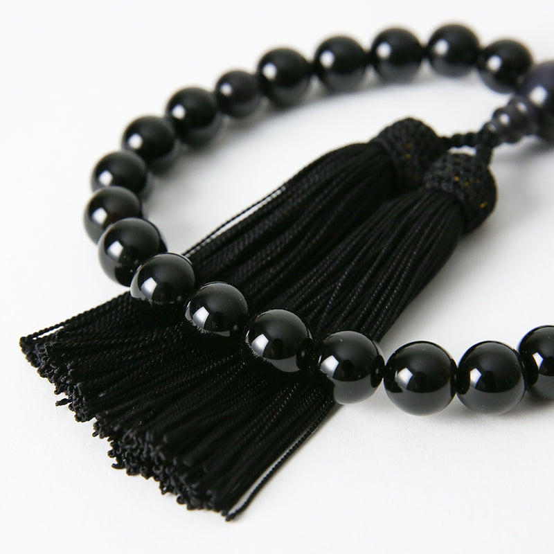 [Great set discount when purchased with bag or sandals] &lt;For men&gt; Natural stone Onyx prayer beads Gray cat's eye