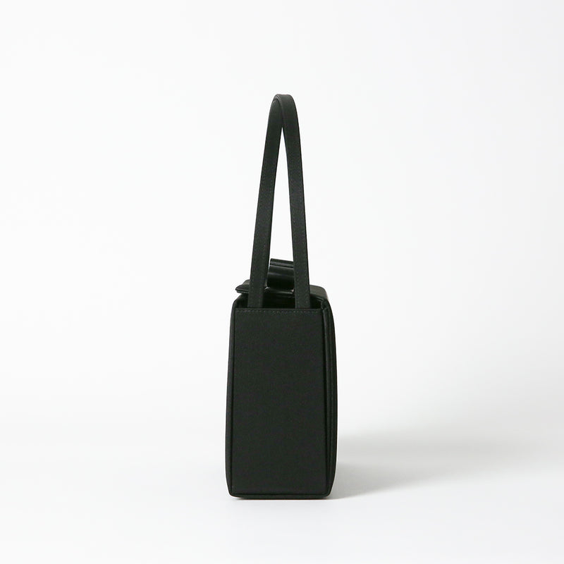 Ribbon design top opening formal bag