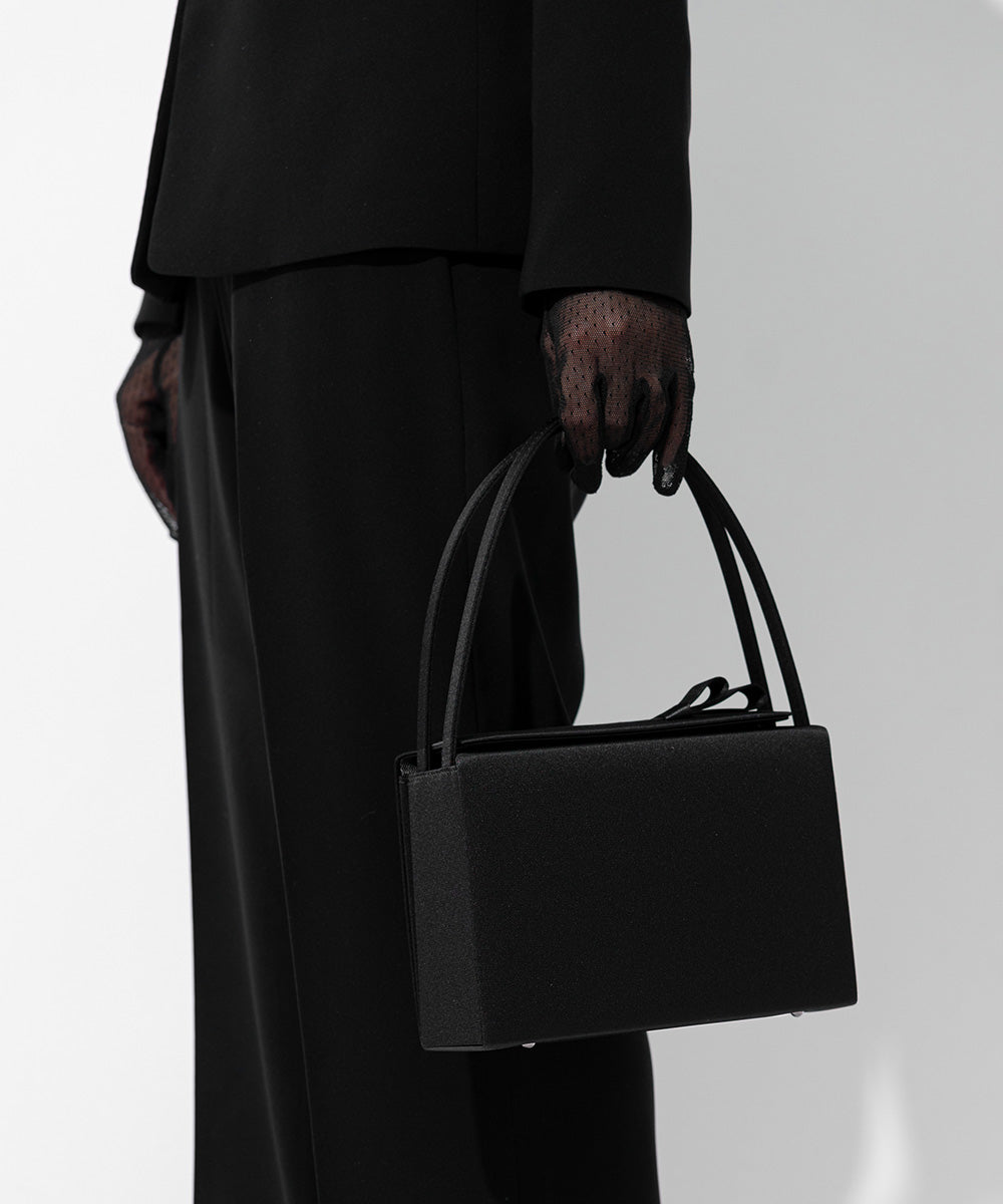 リボンデザイン上部開閉フォーマルバッグ