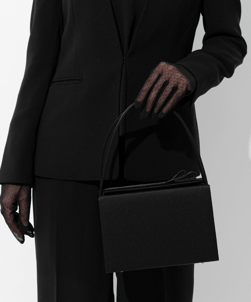 リボンデザイン上部開閉フォーマルバッグ