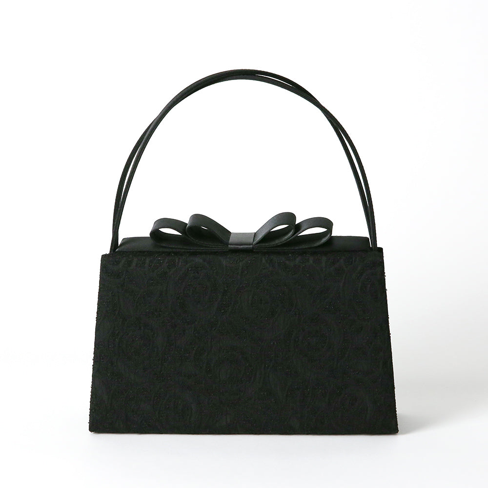 [YUMI KATSURA] Double ribbon jacquard black bag