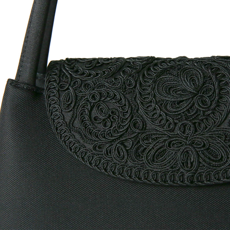 Cord embroidery soft formal bag