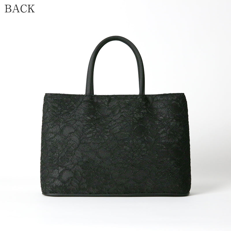 [A4 compatible] Cord lace double layer bag with tassel L