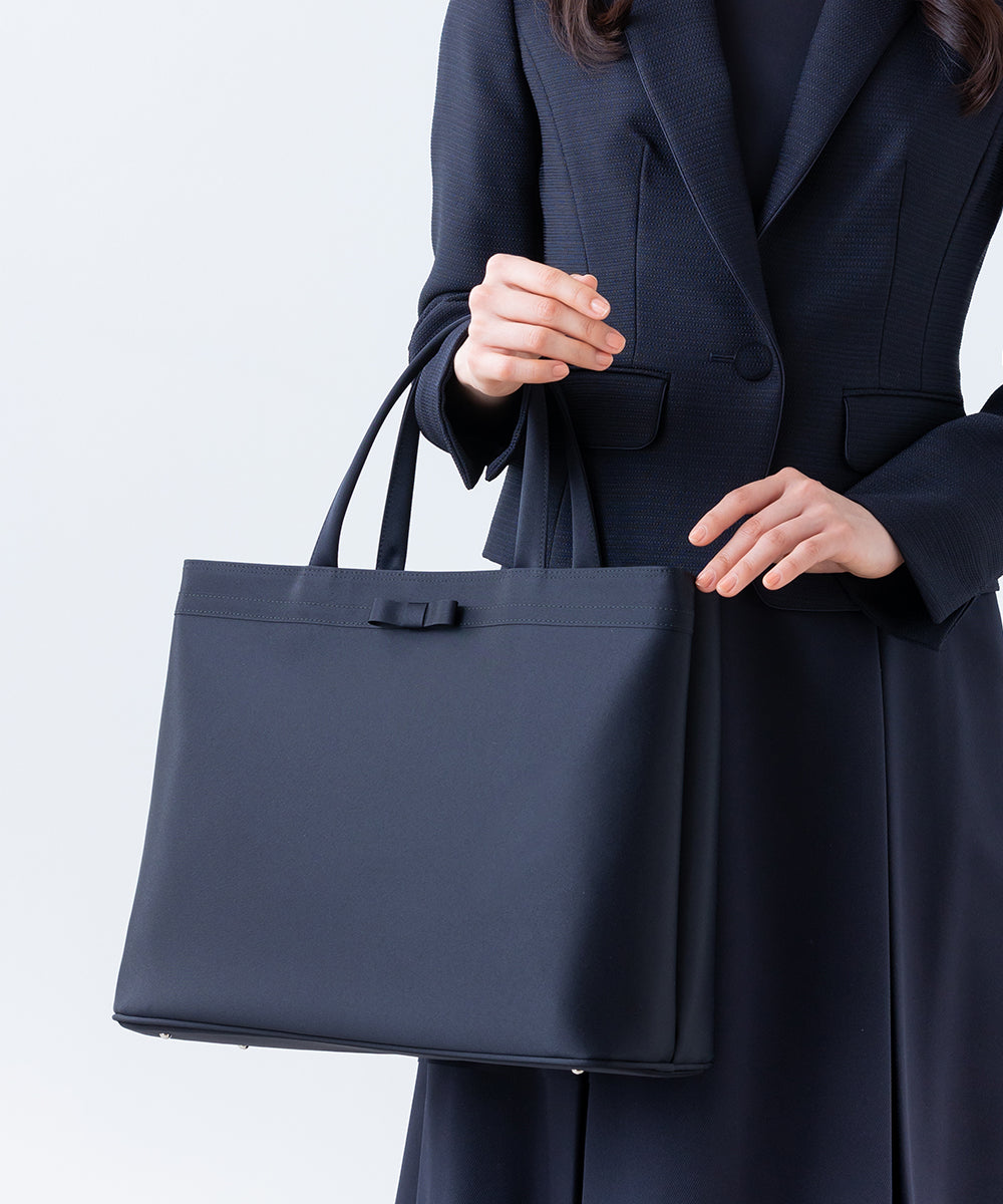 【A4サイズ対応】お受験濃紺二層式トートバッグ