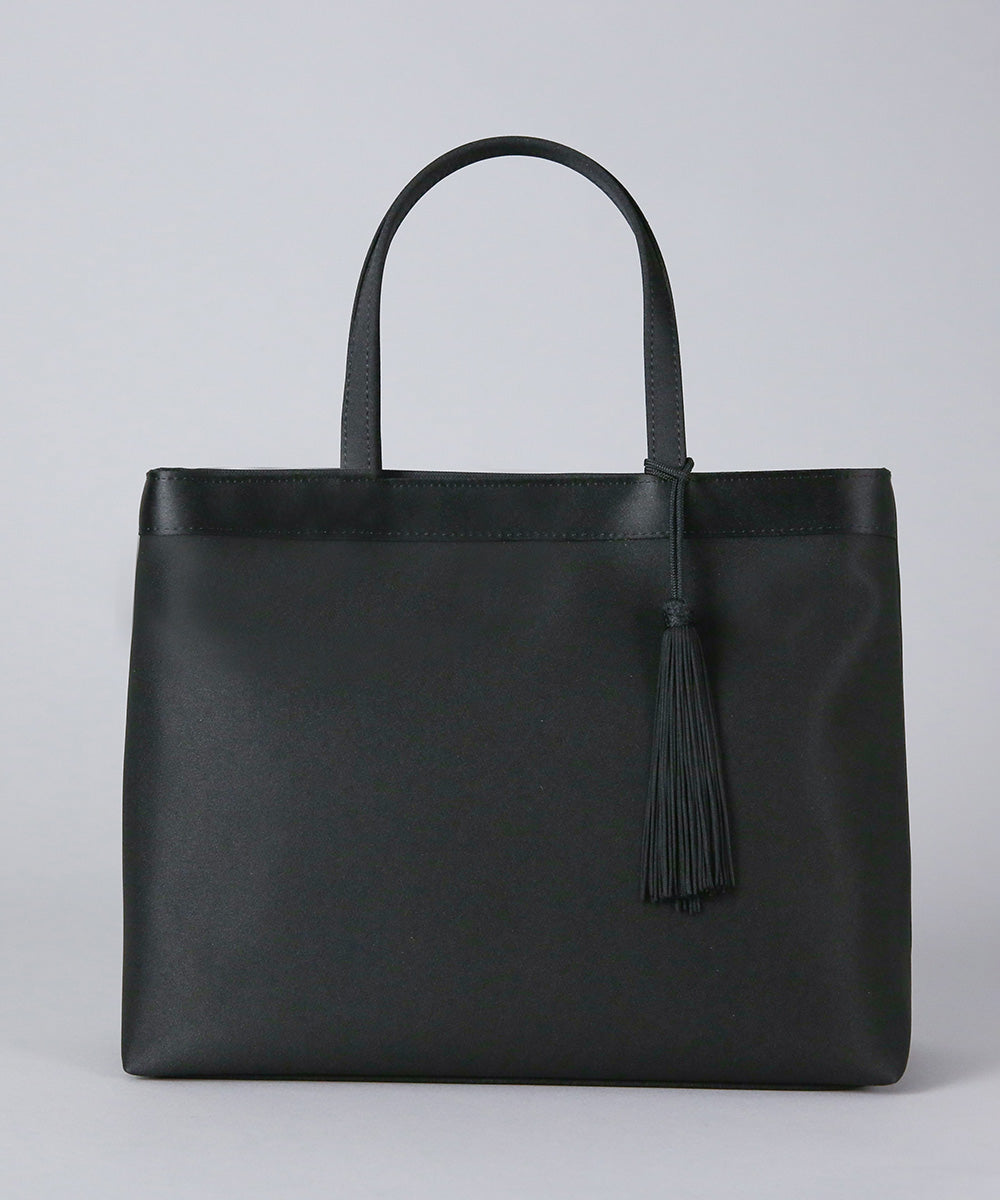 Satin switching formal tote bag/with tassel