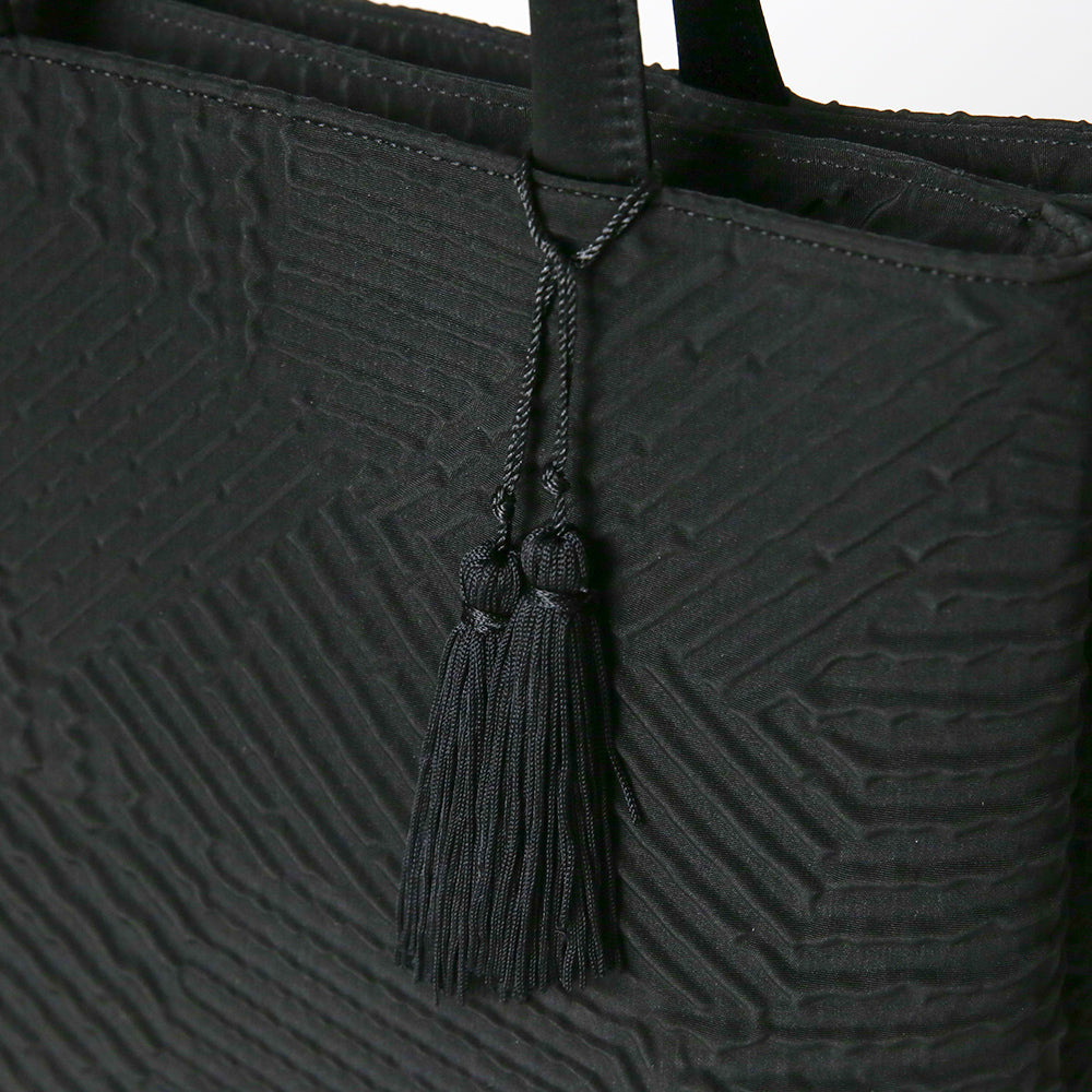 Geometric double layer bag with tassels
