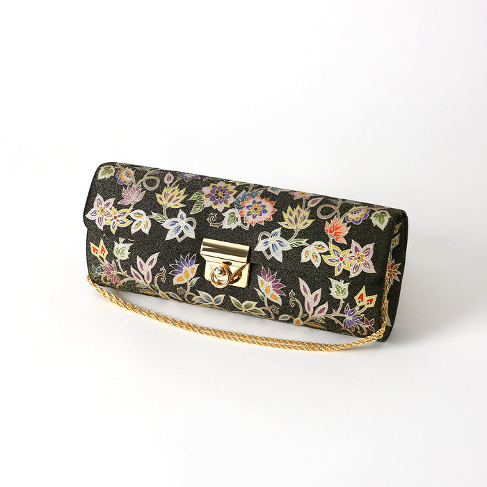 Hand-painted Yuzen Botanical Sarasa Clutch Bag