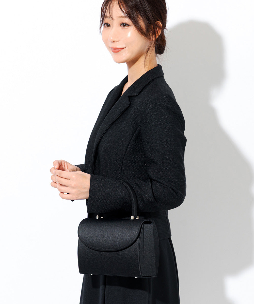 お受験対応】濃紺パイピングハンドバッグ