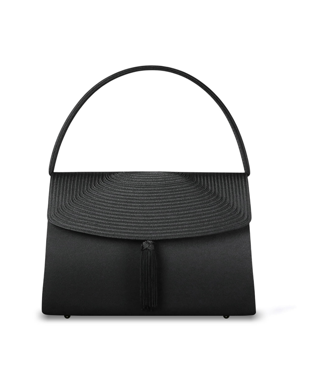 取り外し式タッセル付きコード刺繍フォーマルバッグ