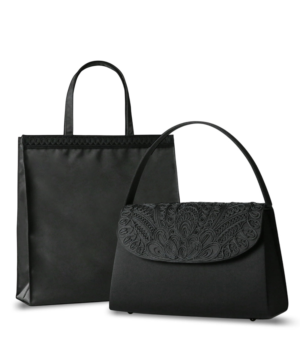 コード刺繍フォーマルバッグ&サブバッグセット