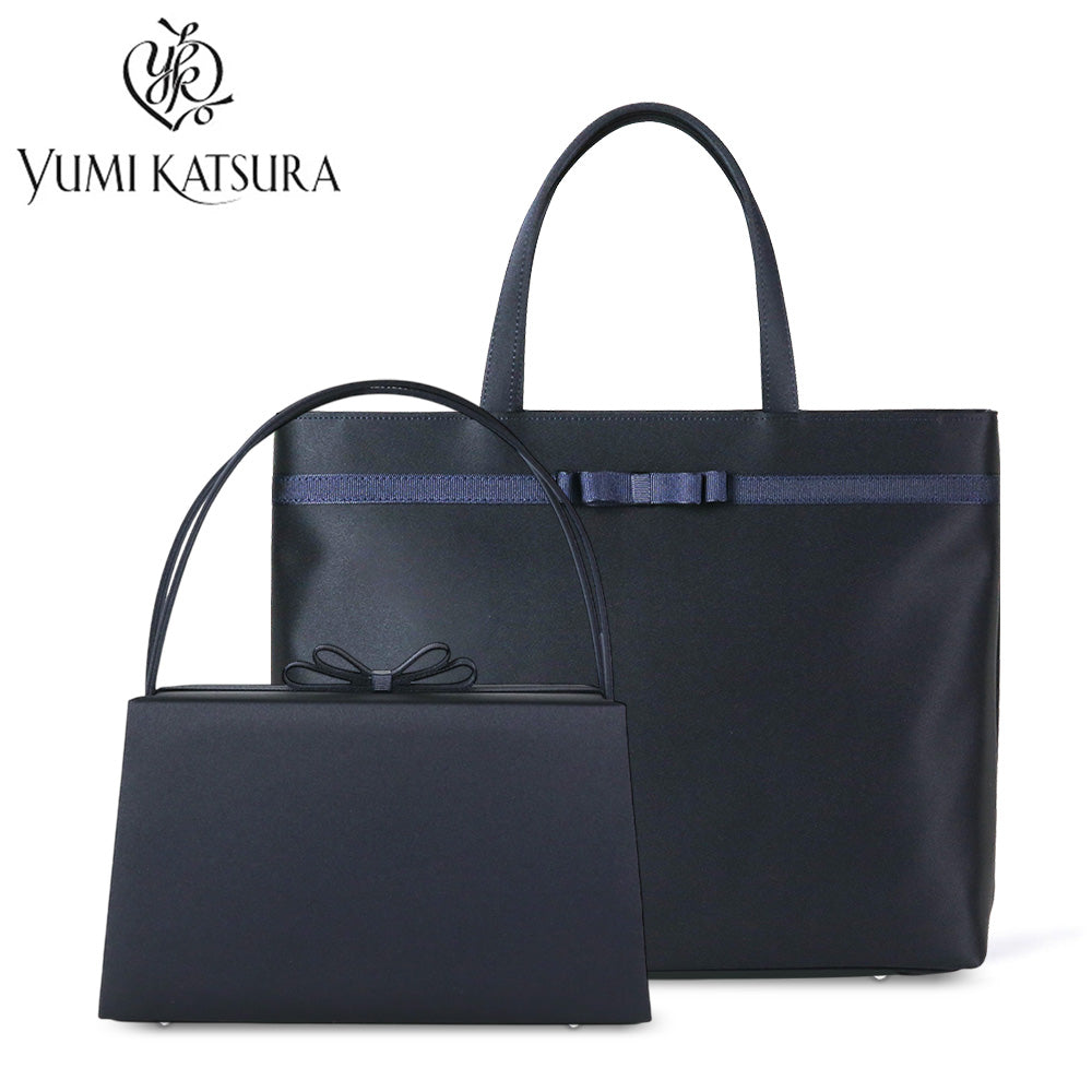 [For exams] [YUMI KATSURA] 2-piece dark blue bag set