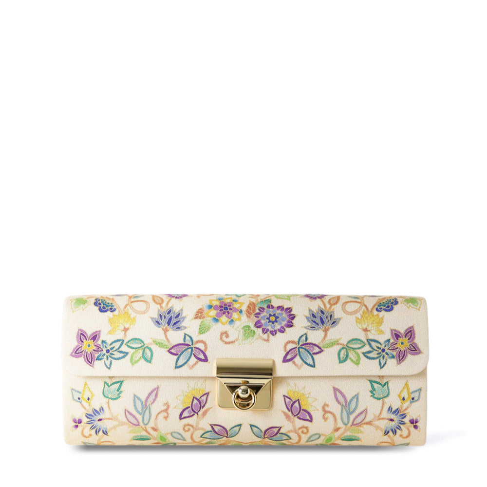 Hand-painted Yuzen botanical chintz clutch bag