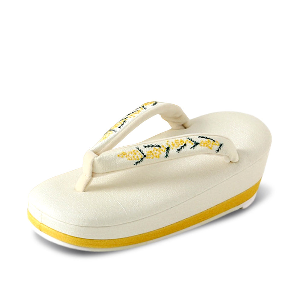 Zori sandals | Mimosa embroidered sandals | Sunao model