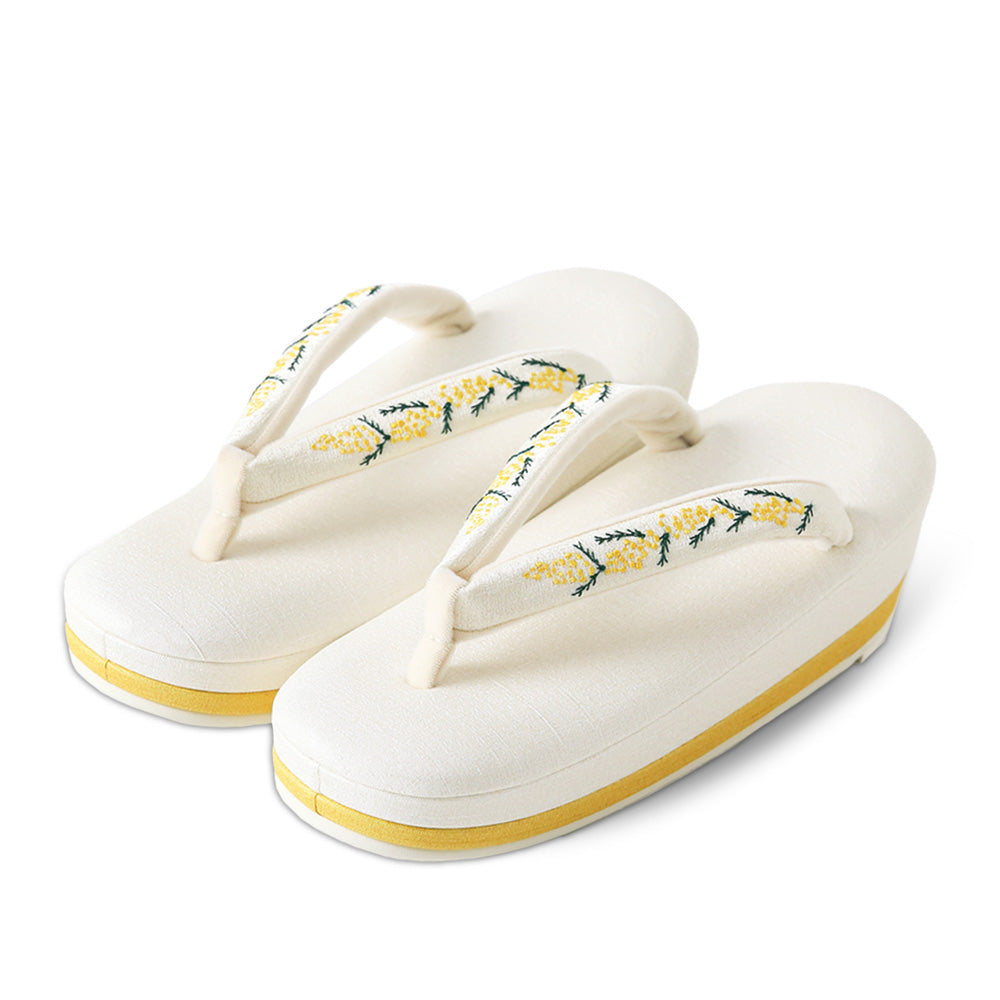 Zori sandals | Mimosa embroidered sandals | Sunao model