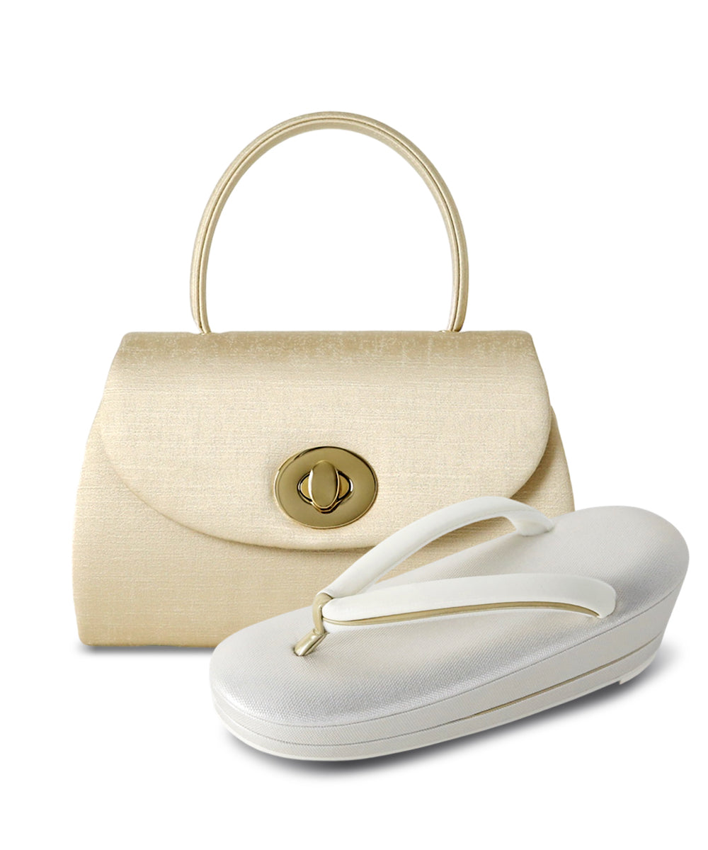 [10% off set discount] Formal bag and sandals | Champagne gold | Sunao model
