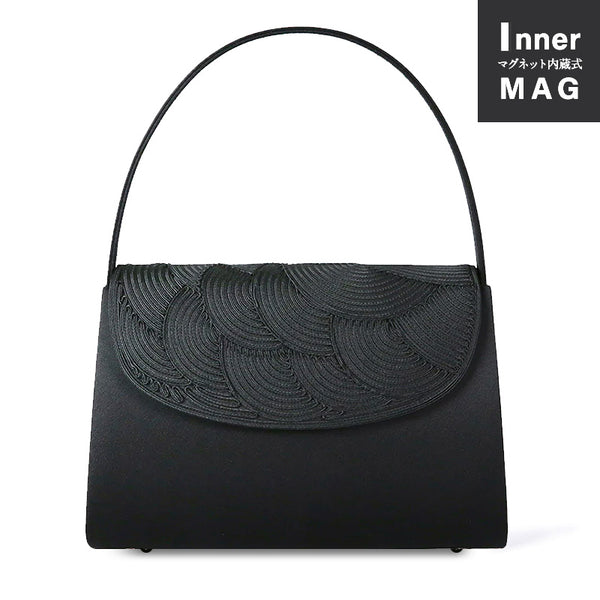Cord embroidery formal bag with built-in magnet