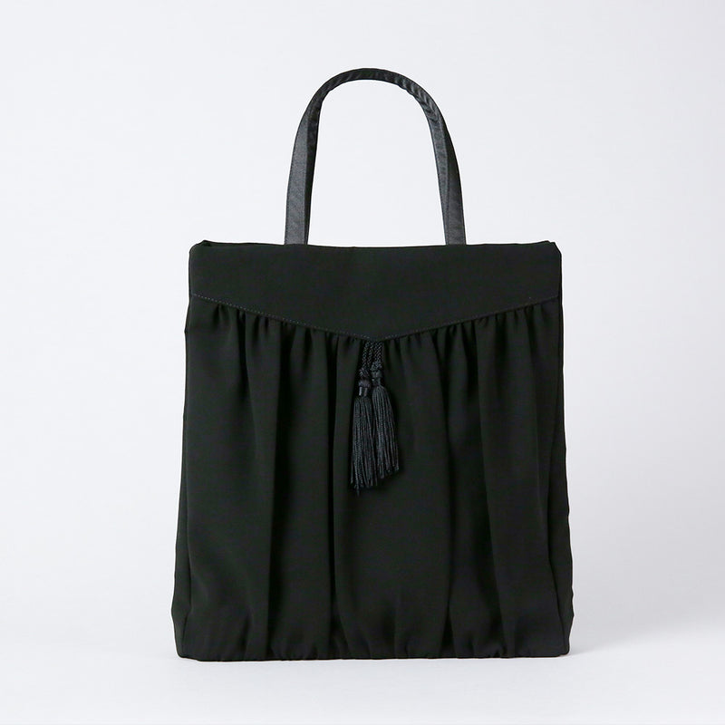 gathered accent tote bag