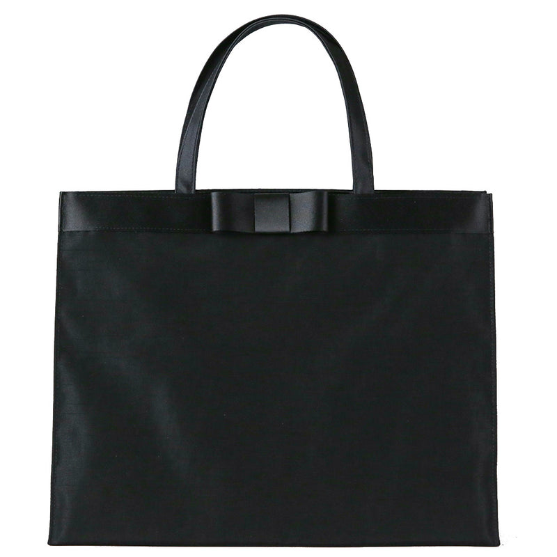【感謝祭5%OFF】ブラックシャンタンリボンアクセントサブバッグ