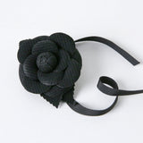 Yonezawa woven tweed soft bag &amp; flower charm