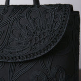 elegant cord embroidery backpack