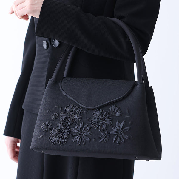 【感謝祭20%OFF】リボン刺繍ソフトフォーマルバッグ