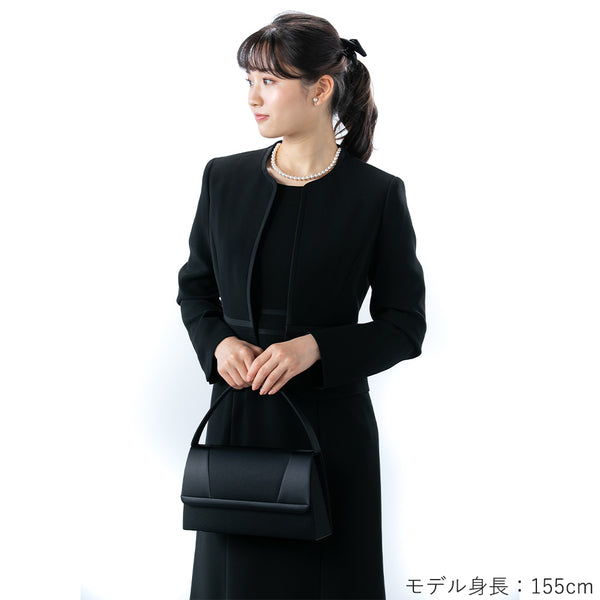 【感謝祭5%OFF】サテン切替デザインフォーマルバッグ