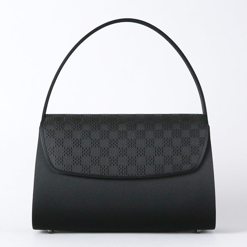 Checkered pattern Hakataori formal bag with built-in magnet