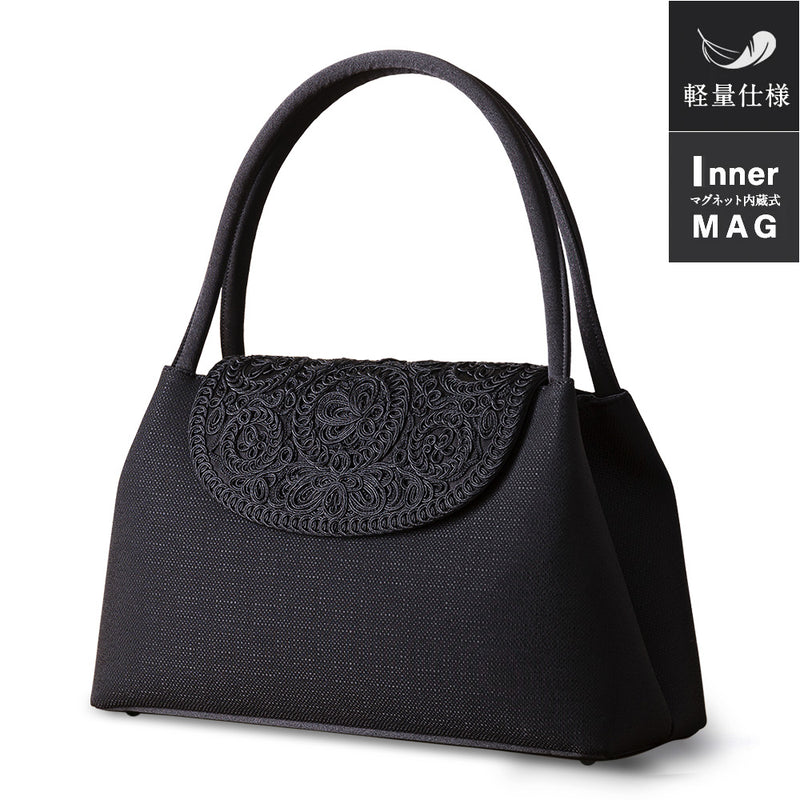 Cord embroidery soft formal bag