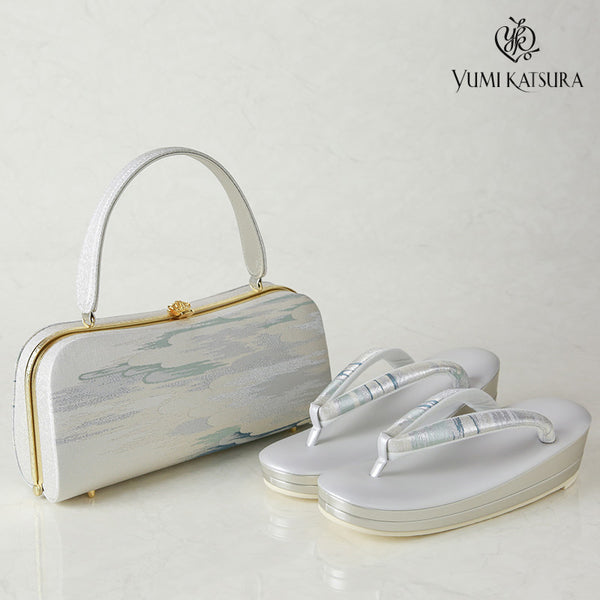 [YUMI KATSURA] Formal sandals bag set Blue x Silver L size
