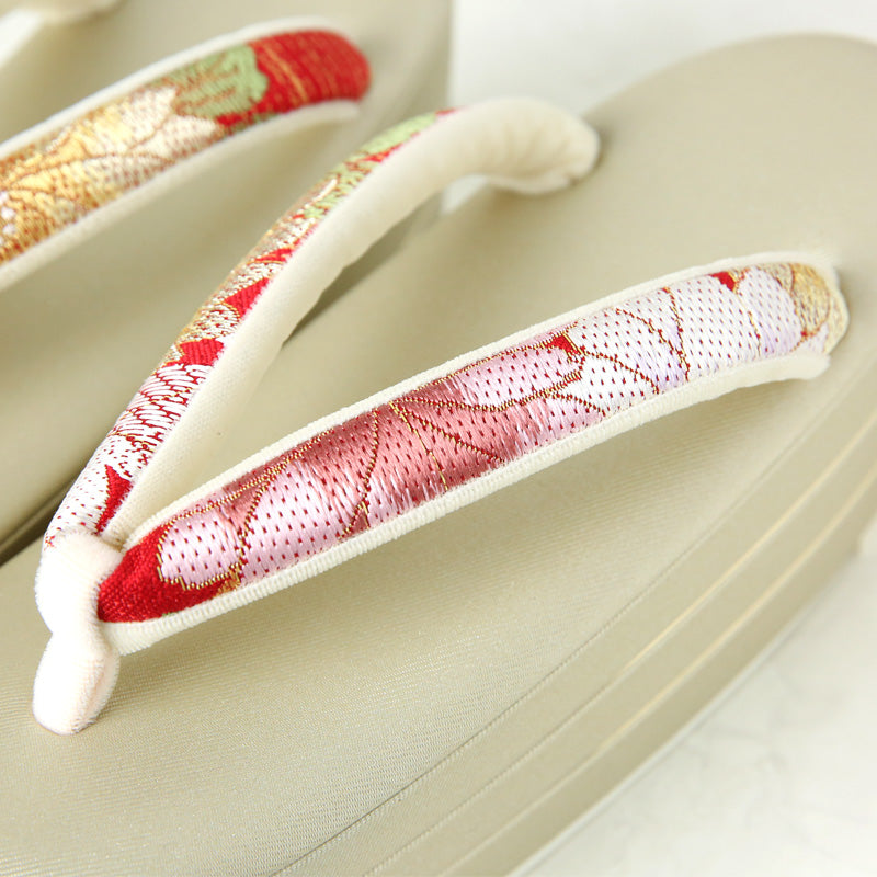 【感謝祭5%OFF】振袖用草履バッグセット　「四季彩雪輪」